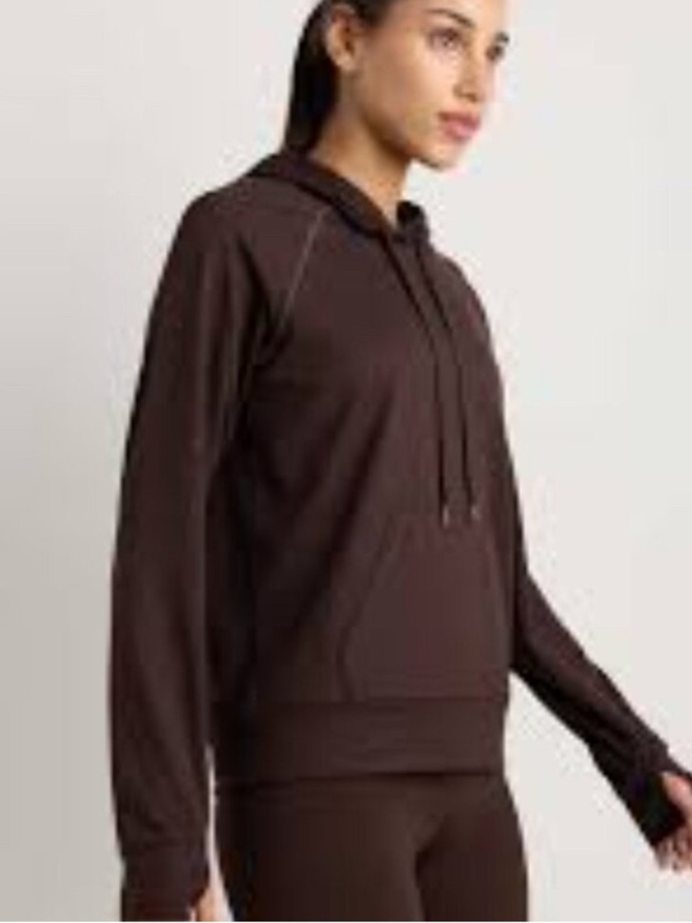 Quince Everyday Brown Pullover Hoodie with Drawstring - Picture 2 of 7